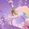 Purple hairband birthday hat decoration, sweet and cute, universal party headwear Specification image